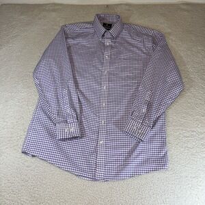 Stafford Men's Wrinkle Free Gingham Shirt 16.5 34 Regular Fit